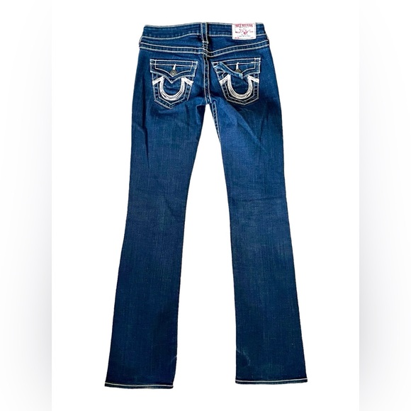 Women’s 26x34 True Religion Becky Rainbow Lovestruck Dark Denim Jeans - Picture 3 of 8